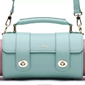 NWTs!!!! Women's SAIA Handbag Green/Pink Crossbody Yoga Mat Bag One Size